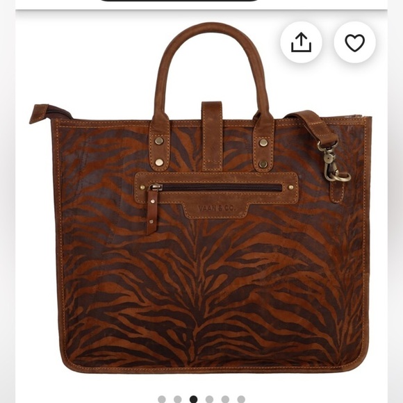 Vaan & Co Jade Mixed Animal Print Suede and Leather Up Cycled Messenger … - Picture 5 of 17